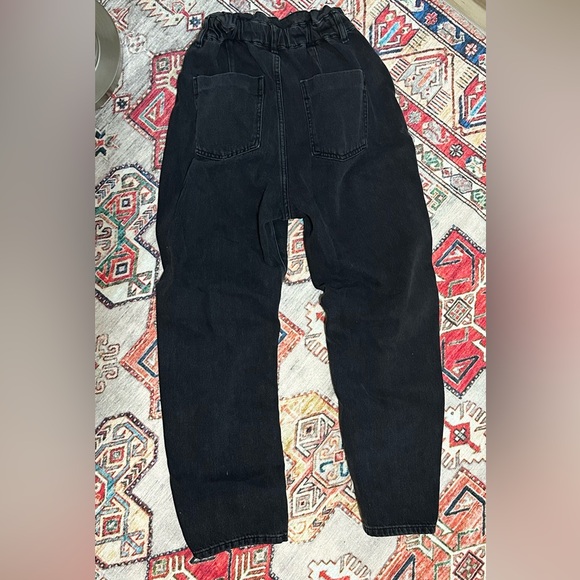 MNG Mango Black Paperbag Waist Tapered Jeans – Size 4 / EUR 36 - Picture 2 of 4